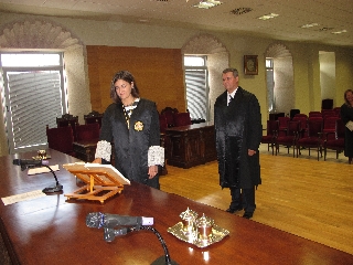 La nueva magistrada durante el acto de jura